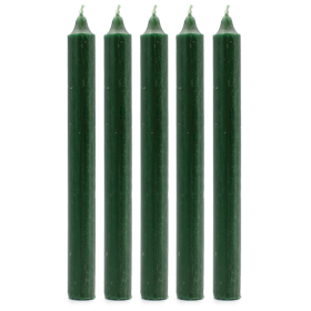 100x Stolní Jednobarevné Svíčky - Rustikální Tmavě Zelená