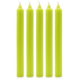 100x Stolní Jednobarevné Svíčky - Rustikální Limetkově Zelená