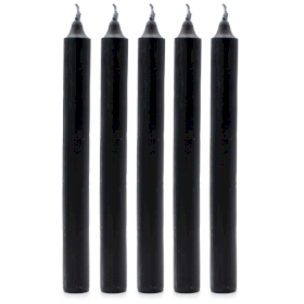 100x Stolní Jednobarevné Svíčky - Rustikální Černá