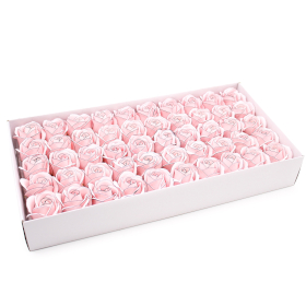 50x Mýdlové Květy - Střední Růže - Růžové s Černým Okrajem