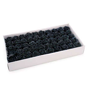 50x Mýdlové Květy - Střední Růže - Černé s Bílým Okrajem