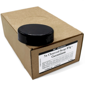 5x Mýdlo s Aktivním Uhlím 85g - Geranium - Bez Etikety