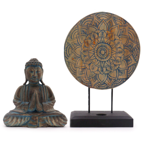 Buddha Feng Shui Set - Květ Mandala - Modrá
