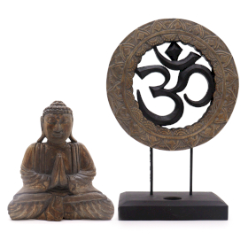 Buddha Feng Shui Set - Om - Šedá & Černá