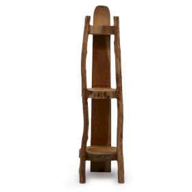Přírodní Teakový Rožní Stojan s 3 Poličkami - 90cm