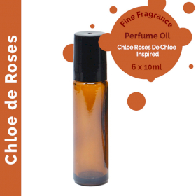 6x 10ml Jemný Vonný Parfémový Olej bez Etikety - Chloe de Roses