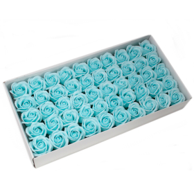 50x Mýdlové Květy - Střední Růže - Pastelově Modré