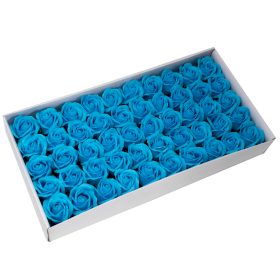 50x Mýdlové Květy - Střední Růže - Modré