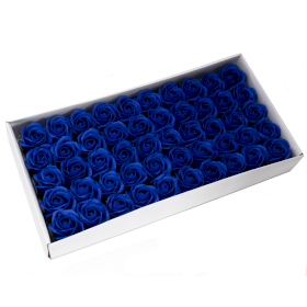 50x Mýdlové Květy - Střední Růže - Královsky Modré