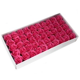 50x Mýdlové Květy - Střední Růže - Tmavě Ružové