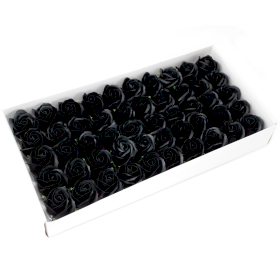 50x Mýdlové Květy - Střední Růže - Černé