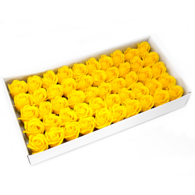 50x Mýdlové Květy - Střední Růže - Žluté
