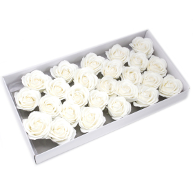 25x Mýdlové Květy - Velké Růže - Bílé