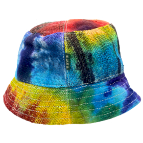 3x Zaplátovaný Klobouk Boho Festival z Konopí a Bavlny - Tie Dye