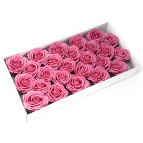25x Mýdlové Květy - Velké Růže - Tmavě Ružové