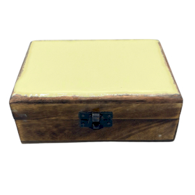 Střední Dřevěná Krabička s Keramickou Glazurou - 15x10x6cm - Beton
