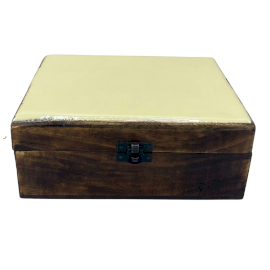 Velká Dřevěná Krabička s Keramickou Glazurou - 20x15x7.5cm - Beton
