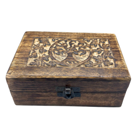Střední Dřevěná Vzpomínková Krabička 15x10x6cm - Strom Života