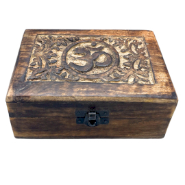 Střední Dřevěná Vzpomínková Krabička 15x10x6cm - Om