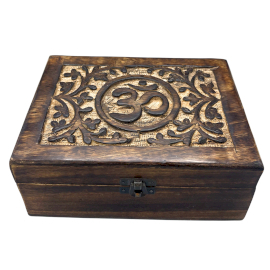 Velká Dřevěná Vzpomínková Krabička 20x15x7.5cm - Om