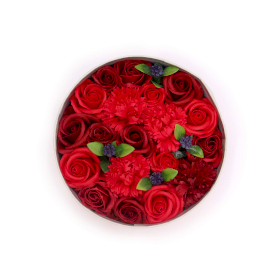 Kulatý  Box - Klasické Červený Růže