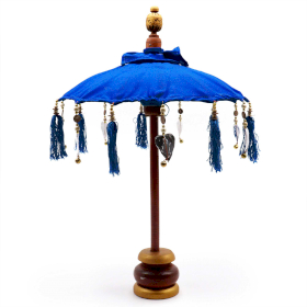 Balinejský Dekorativní Slunečník - Bavlna - Modrý - 40cm