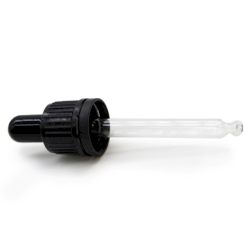 50x Černá T/E Skleněná Pipeta pro 10ml Lahvičku s Kapátkem 18mm
