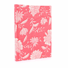 Bavlněný Zápisník 20x15cm - 96 stránek - Růžové Květy