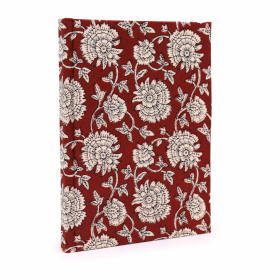 Bavlněný Zápisník 20x15cm - 96 stránek - Rudé Květy