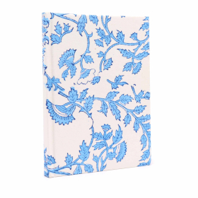 Bavlněný Zápisník 20x15cm - 96 stránek - Modré Květy