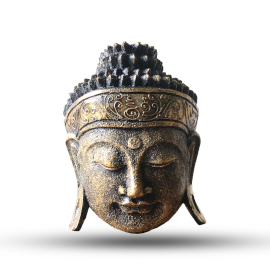 Domácí Dekorace - Hlava Buddhy - 25cm - Zlatý Lesk