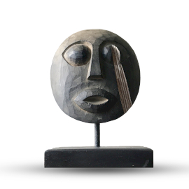 Timorská Kmenová Dekorativní Maska - Starožitná - 27x20cm