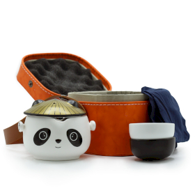 Čajová Souprava Panda - Dva Šálky - Cestovní Balíček