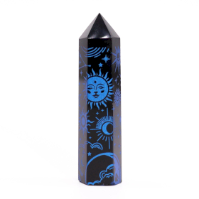 Černé Obsidiánové Hroty (cca 60-70 gm 9cm) - Mystický Příběh - Půlnoční Modrá