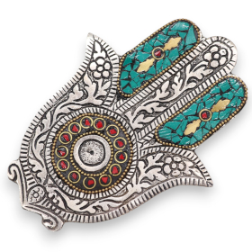 6x Stojan na Vonné Tyćinky - Zelená Malá Hamsa 13x5.5cm