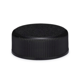 50x Uzávěr pro Skleňenou Lékovku - Černý Plast - 28mm