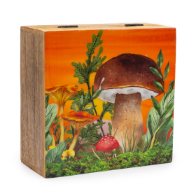 Velká Čtvercová Krabička 15x17.5x8cm - Hříbový Design - Kaštanový