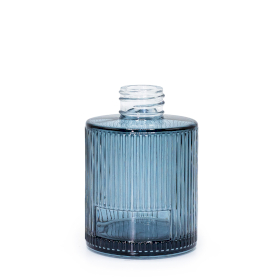 6x 150ml Žebrovaná Oválná Difuzní Lahvička (28mm Hrdlo) - Kouřová Modrá