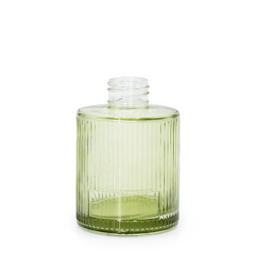 6x 150ml Žebrovaná Oválná Difuzní Lahvička (28mm Hrdlo) - Kouřová Zelená