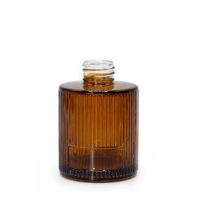 6x 150ml Žebrovaná Oválná Difuzní Lahvička (28mm Hrdlo) - Jantarová