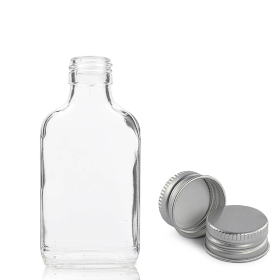 120x 100ml Lahvička z Čirého skla s Hliníkovým Uzávěrem