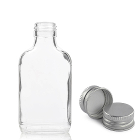 80x 200ml Lahvička z Čirého skla s Hliníkovým Uzávěrem