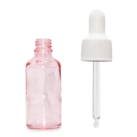 160x 10ml Lahviča z Růžového Skla s Bílou Pipetou