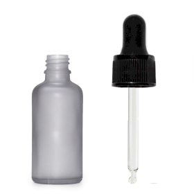 160x 10ml Skleněná Láhev z Matně Šedého Skla s Černou Pipetou