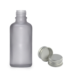 264x 50ml Skleněná Láhev z Matně Šedého Skla with s Hliníkovým Uzávěrem