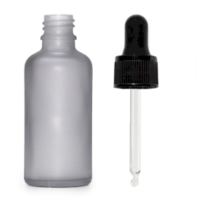 168x 100ml Skleněná Láhev z Matně Šedého Skla s Černou Pipetou