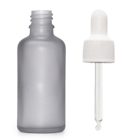 168x 100ml Skleněná Láhev z Matně Šedého Skla s Bílou Pipetou
