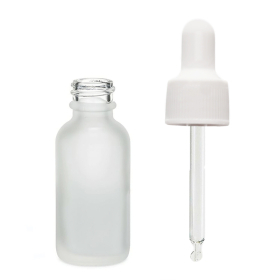 160x 10ml Skleněná Láhev z Matně Bílého Skla s Bílou Pipetou
