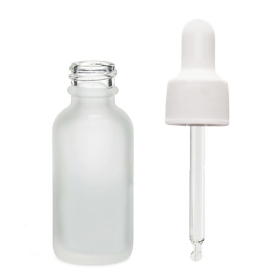 384x 30ml Skleněná Láhev z Matně Bílého Skla s Bílou Pipetou