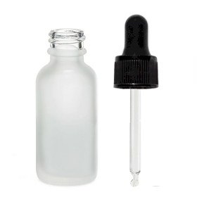 264x 50ml Skleněná Láhev z Matně Bílého Skla s Černou Pipetou